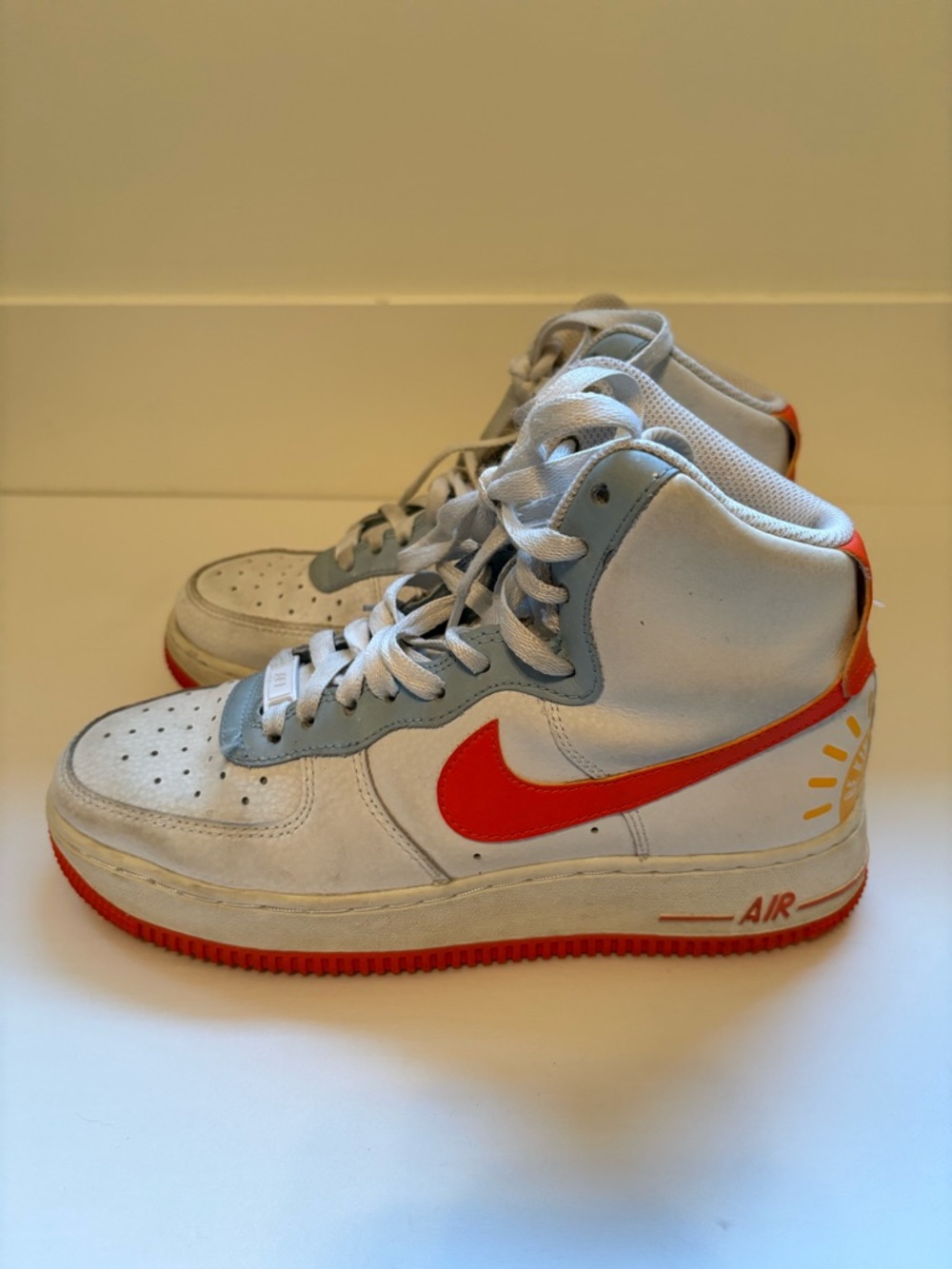 Nike Youth 6 Nike Air Force 1 High GS 'Be Kind' Sneakers Shoes Orange White